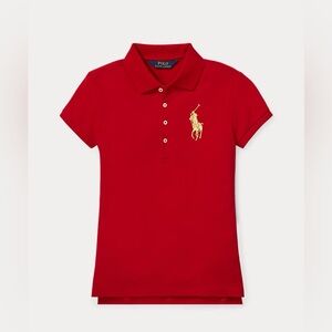 Polo by Ralph Lauren Big Pony Red and Gold Polo Shirt Classic Design